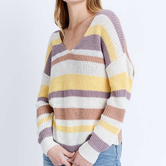 LAST SIZE MEDIUM Twist Back Striped Top - Picture 4 of 7